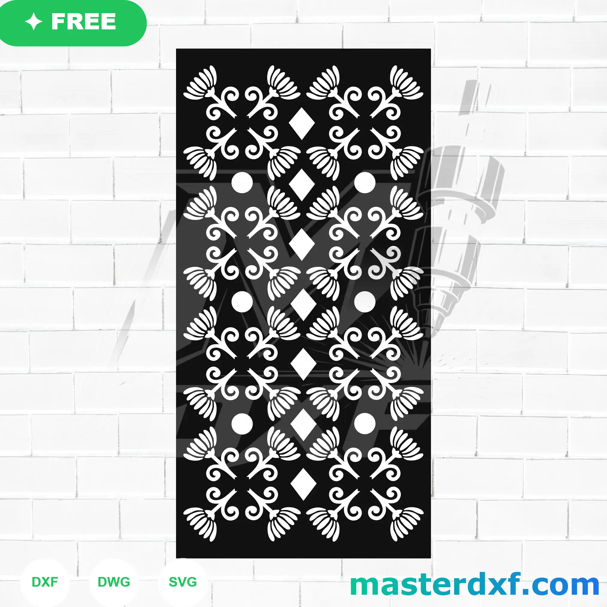 Diamond Flower Lattice DXF Panel for Ornamental Room Dividers DXF File